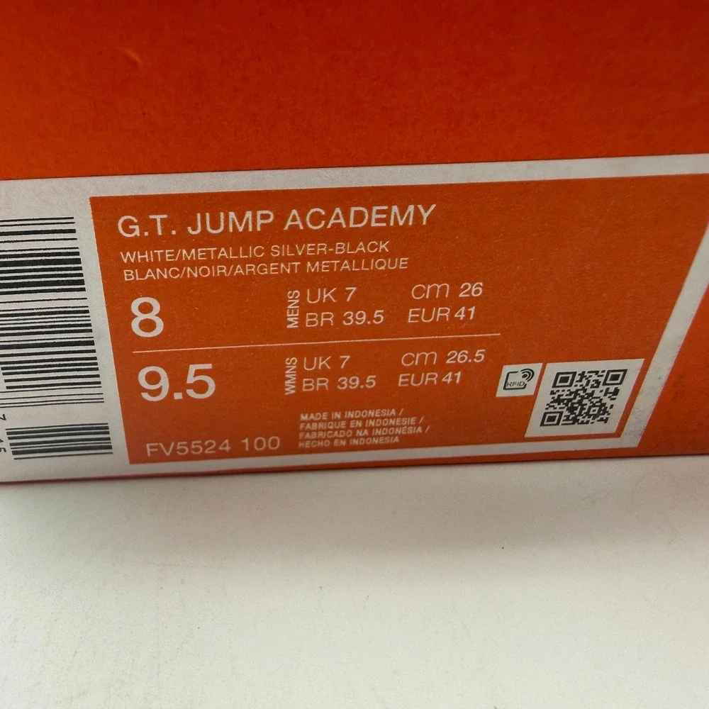 Nike G.T. Jump Academy Shoes Mens Size 8 White Silver Basketball FV5524 100